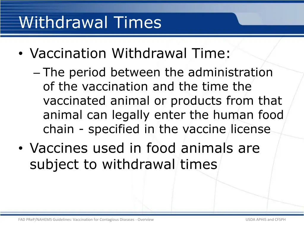 withdrawal times