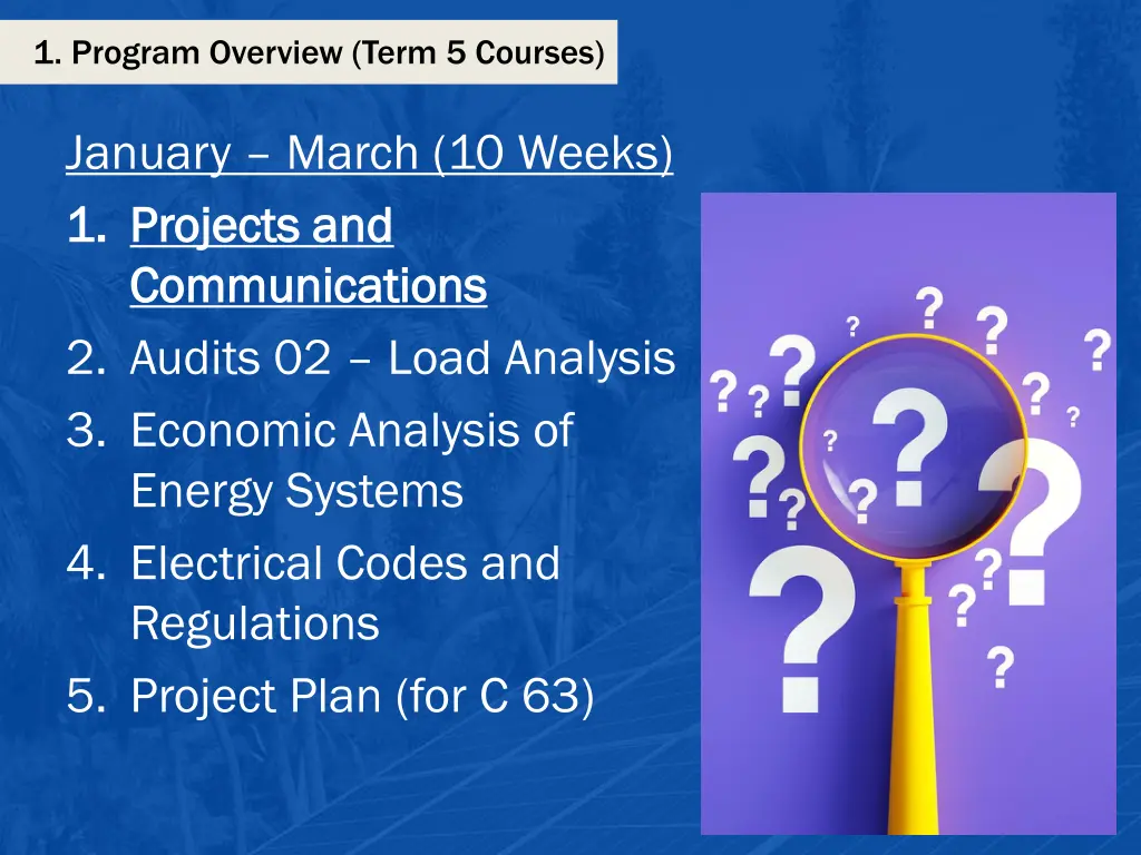 1 program overview term 5 courses