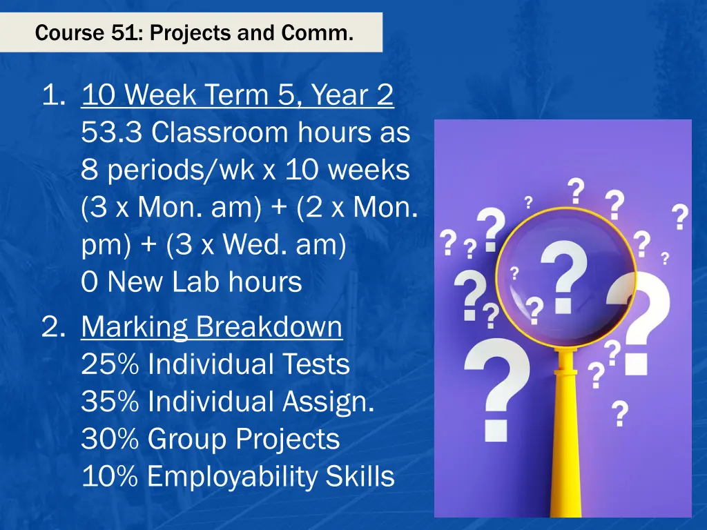 course 51 projects and comm