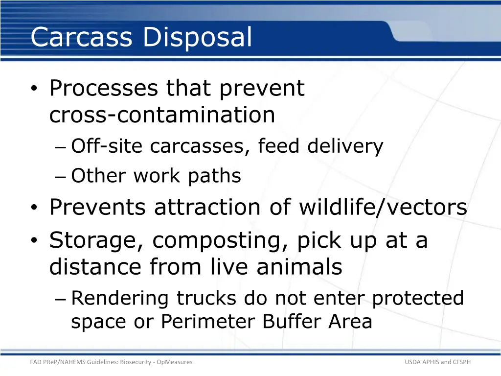 carcass disposal