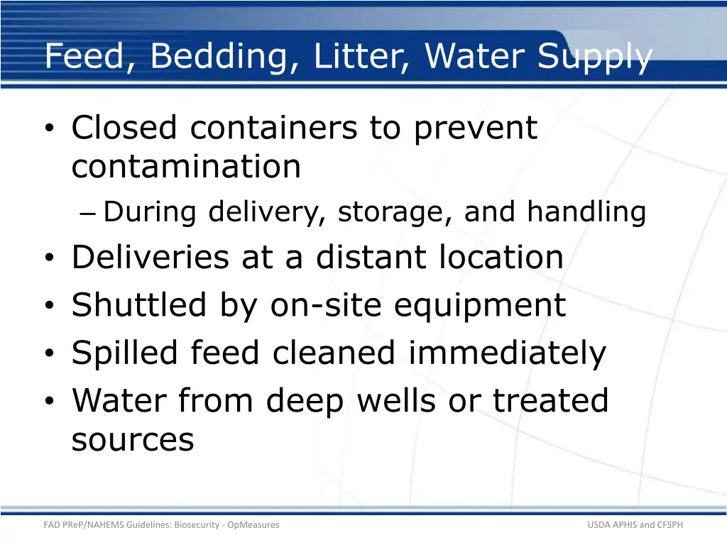 feed bedding litter water supply