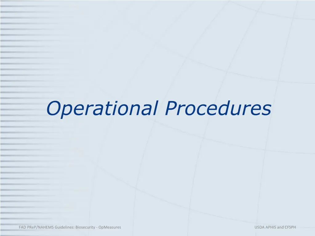 operational procedures