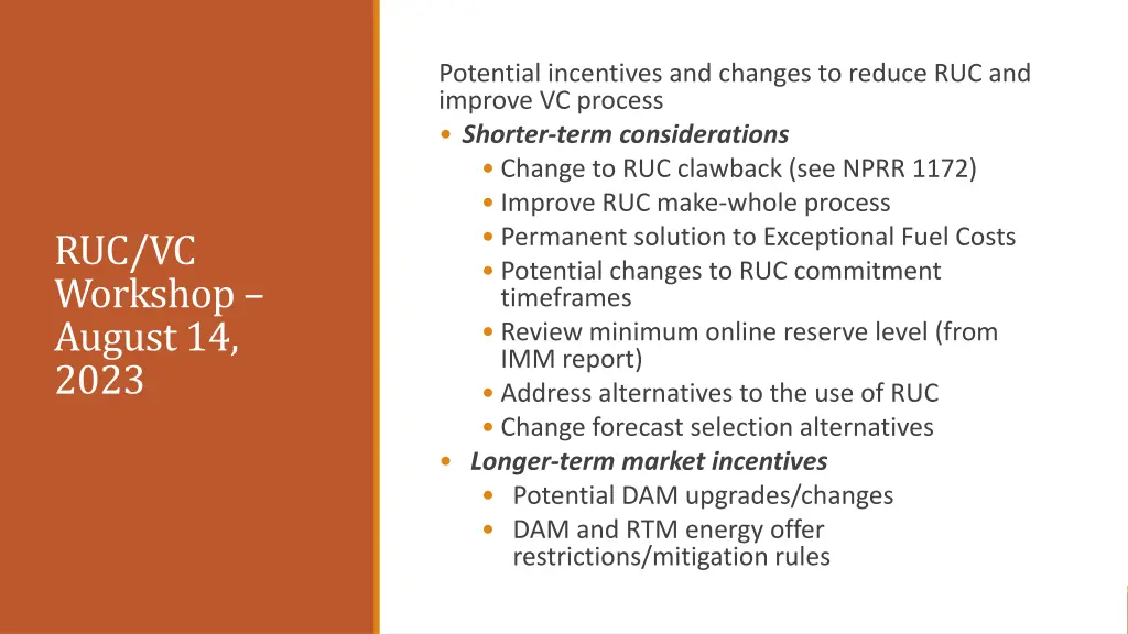 potential incentives and changes to reduce