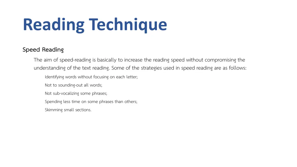 reading technique