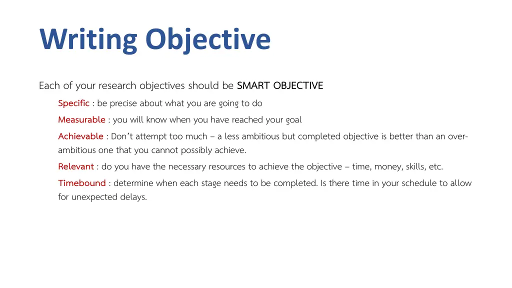 writing objective