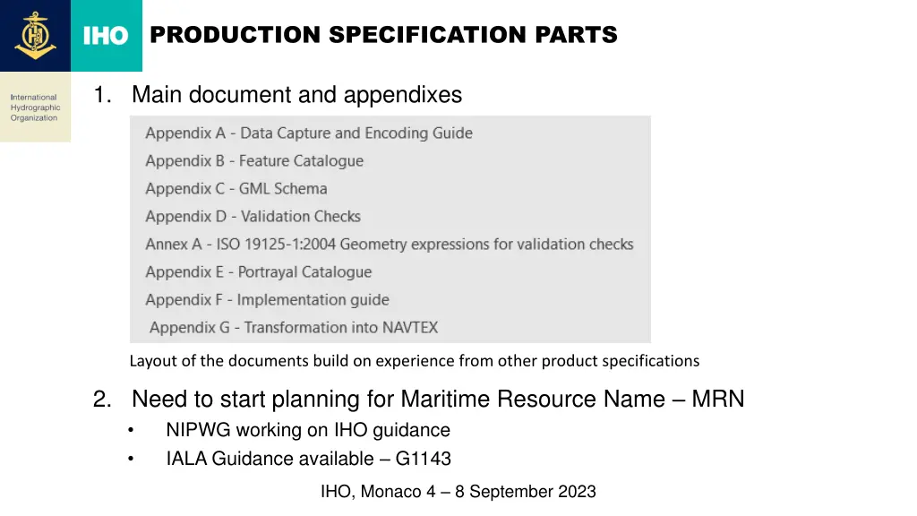 production specification parts
