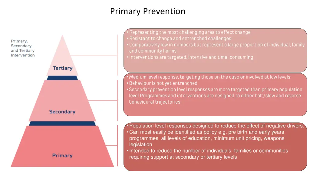 three levels of prevention primary prevention