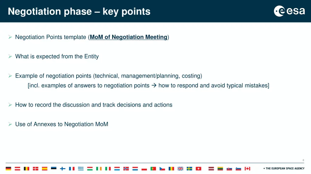 negotiation phase key points