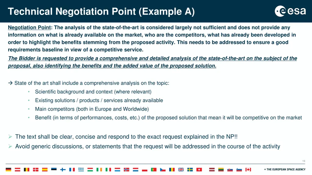 technical negotiation point example a