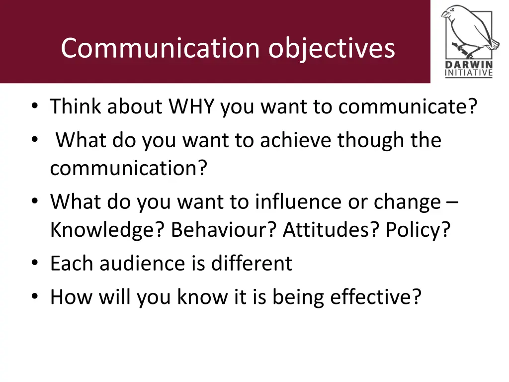 communication objectives