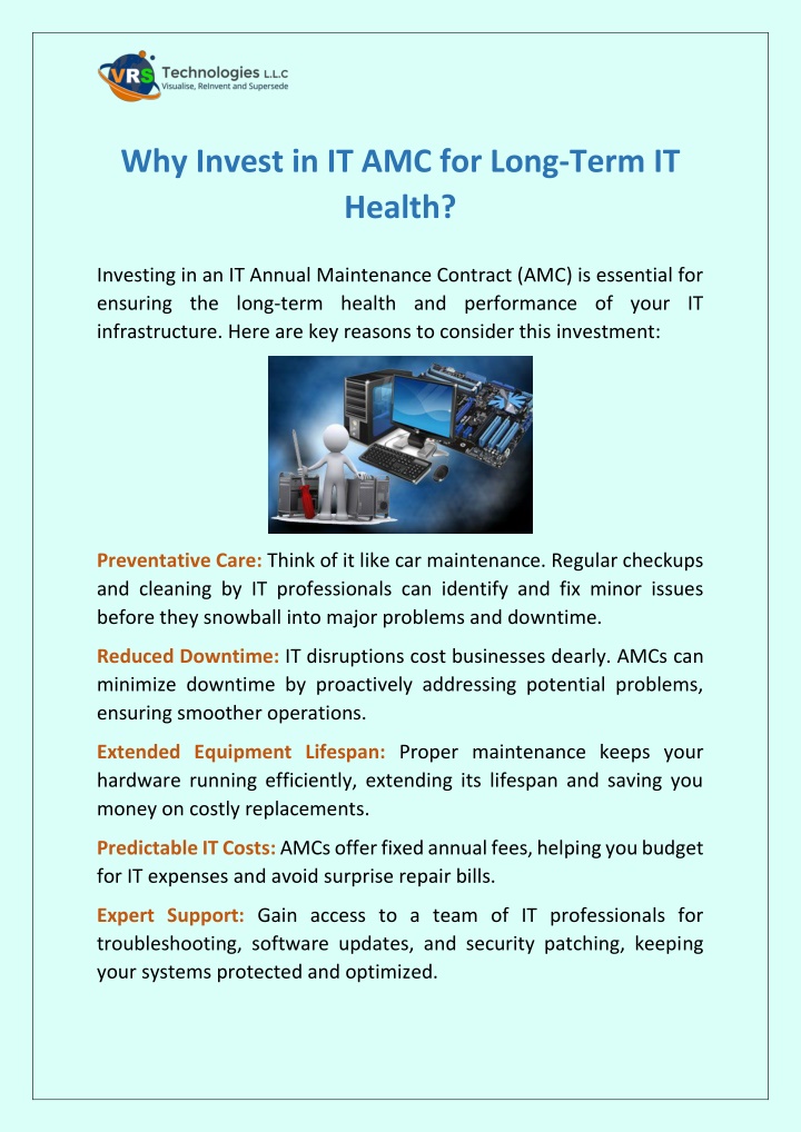 why invest in it amc for long term it health