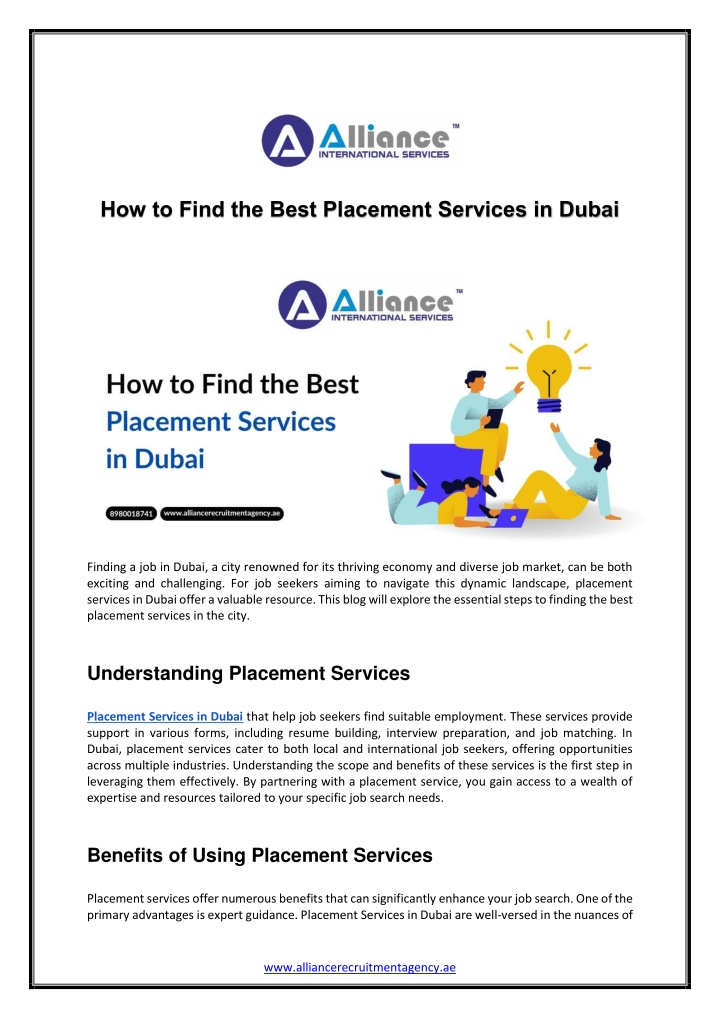 how to find the best placement services in dubai