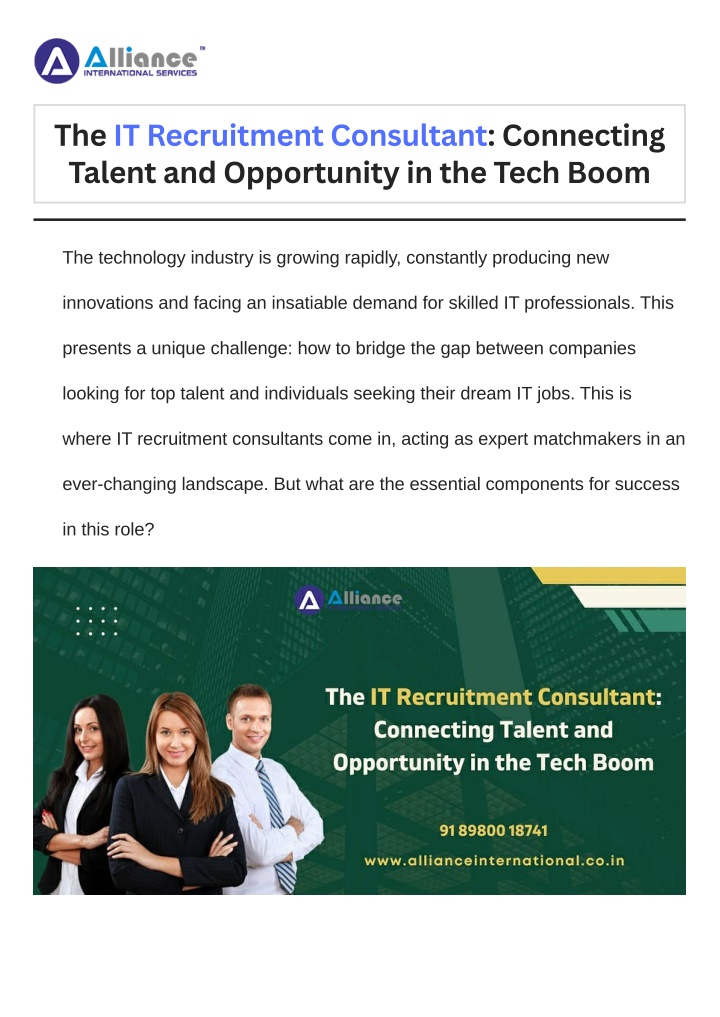 the it recruitment consultant connecting talent