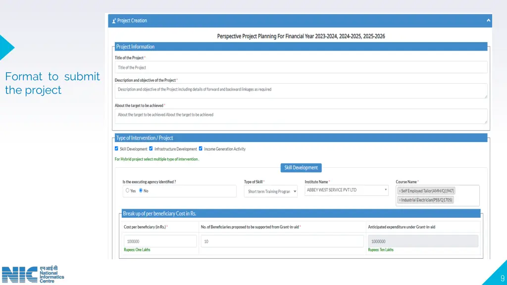 format to submit the project