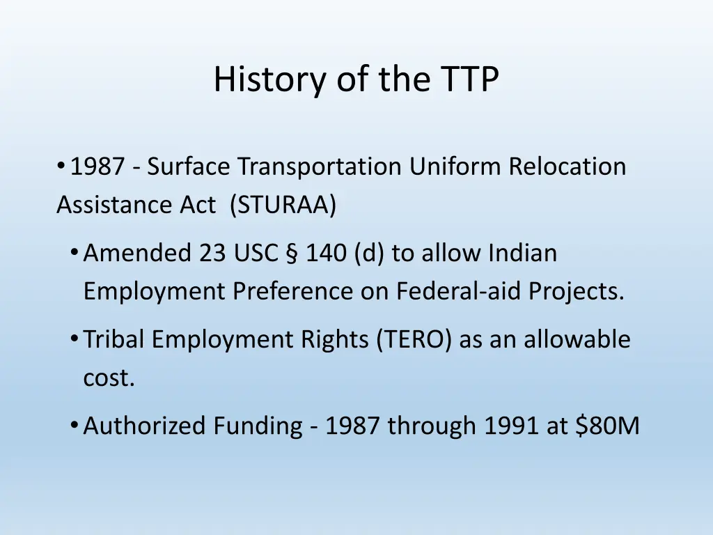 history of the ttp