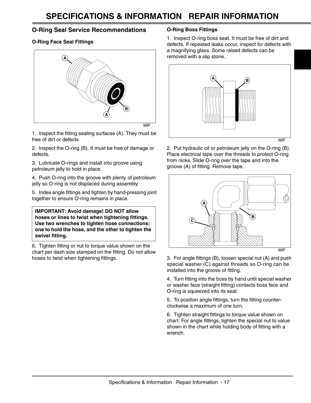 specifications information repair information 6