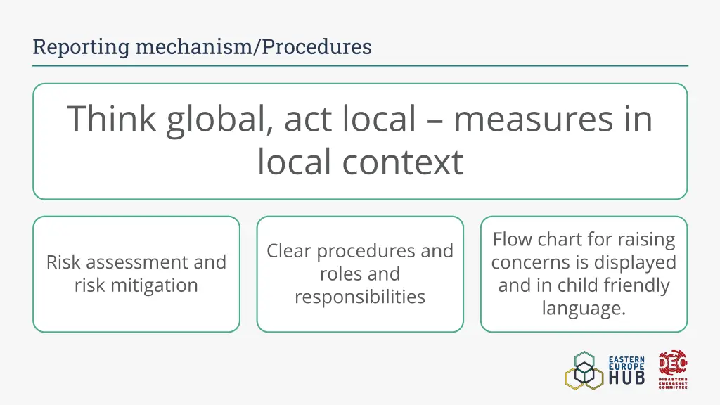 reporting mechanism procedures