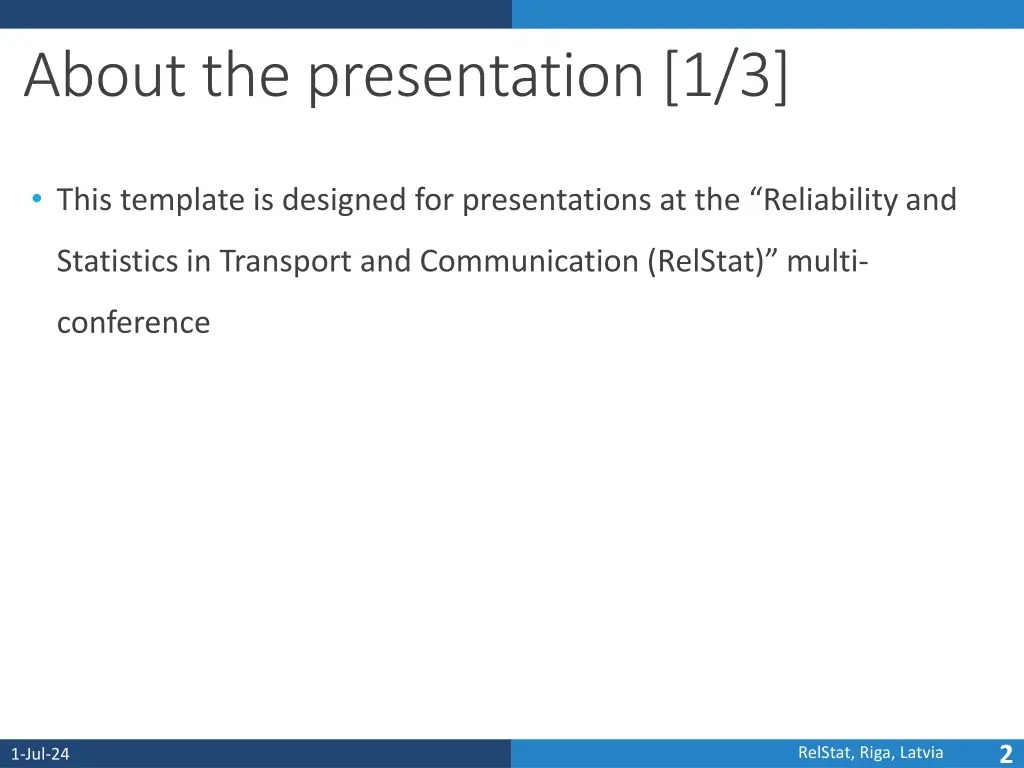 about the presentation 1 3