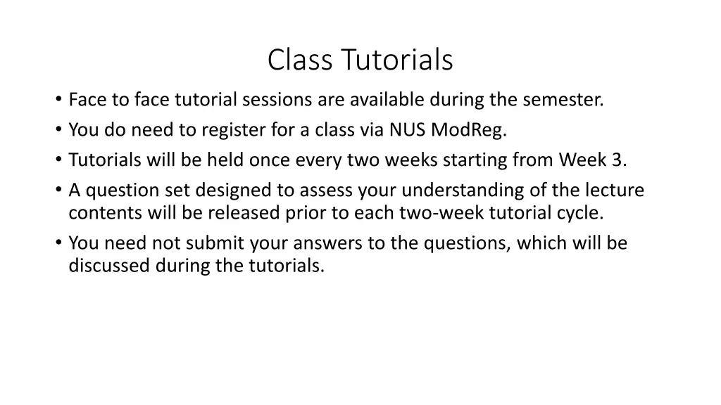 class tutorials