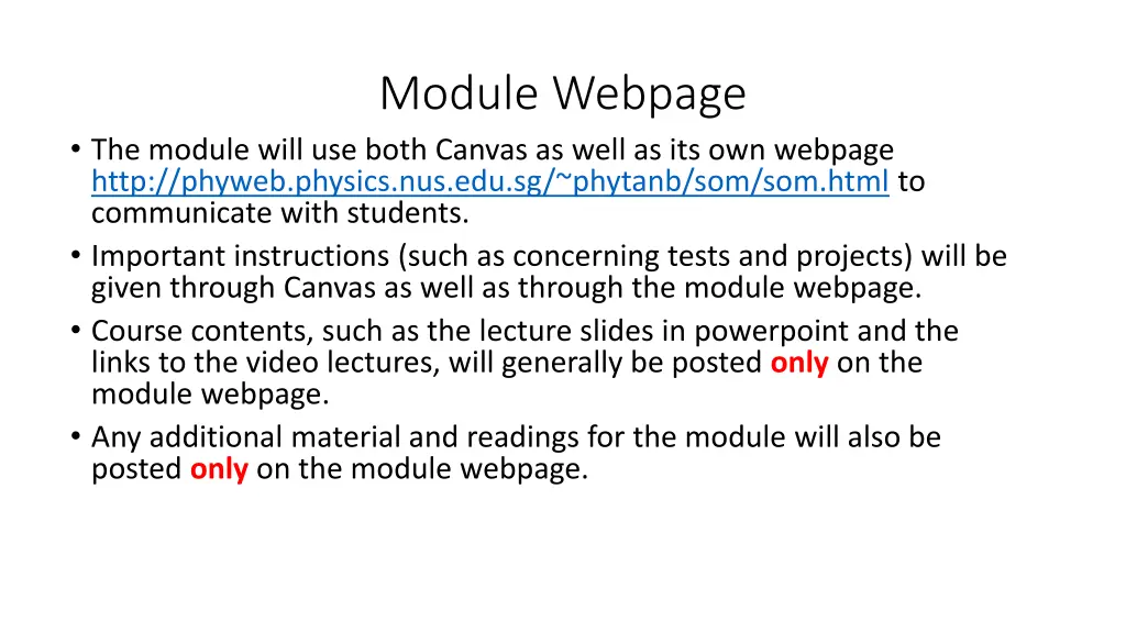 module webpage