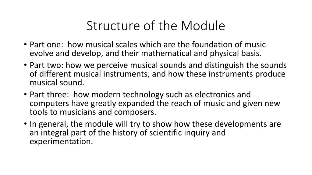 structure of the module