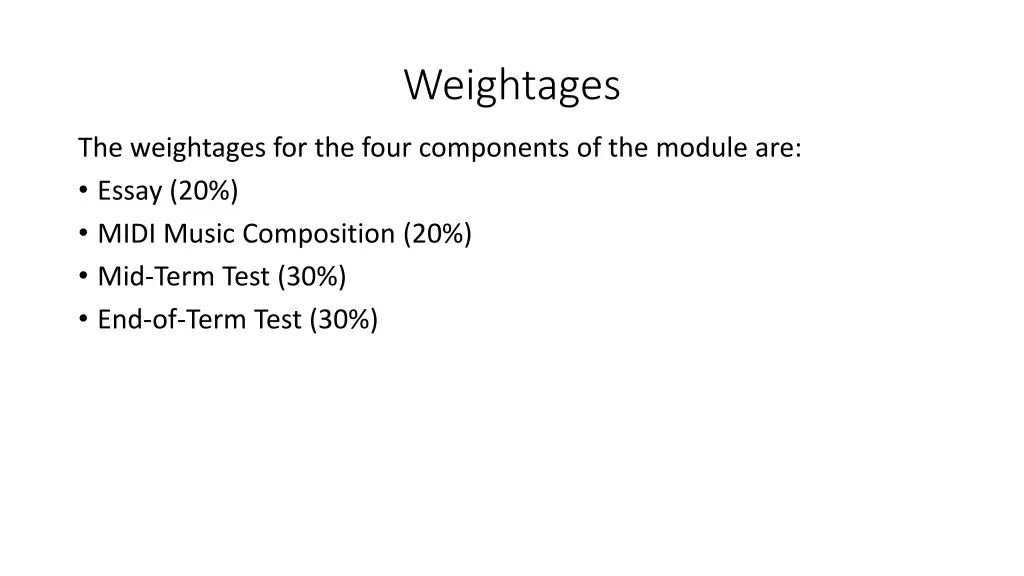 weightages