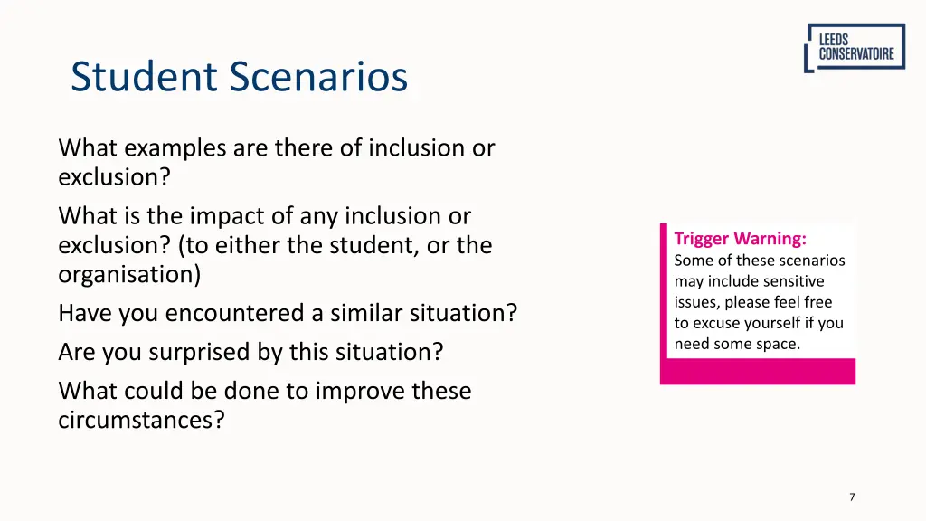 student scenarios
