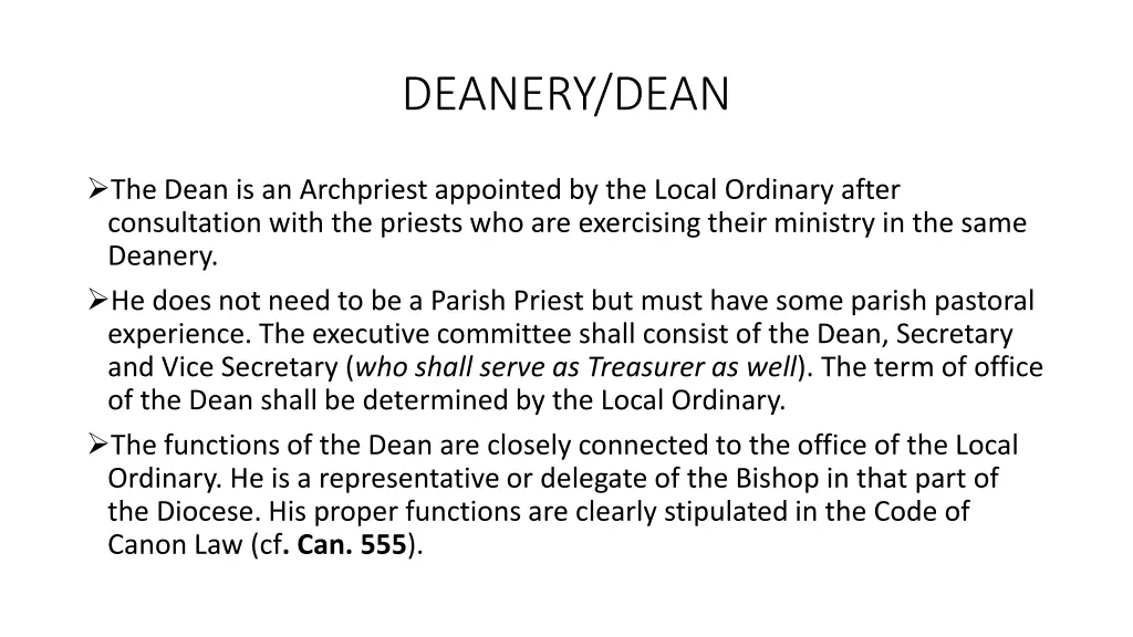 deanery dean