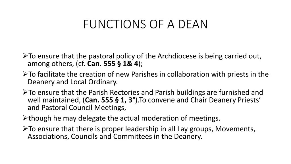 functions of a dean