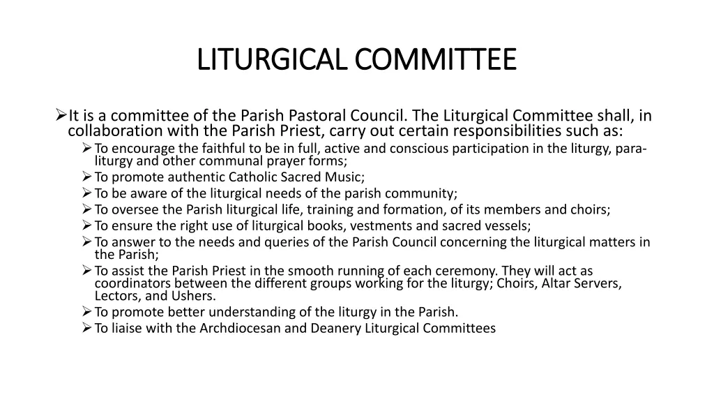 liturgical committee liturgical committee