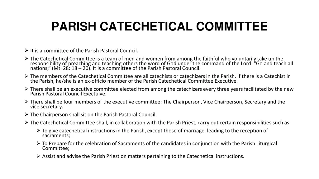 parish catechetical committee