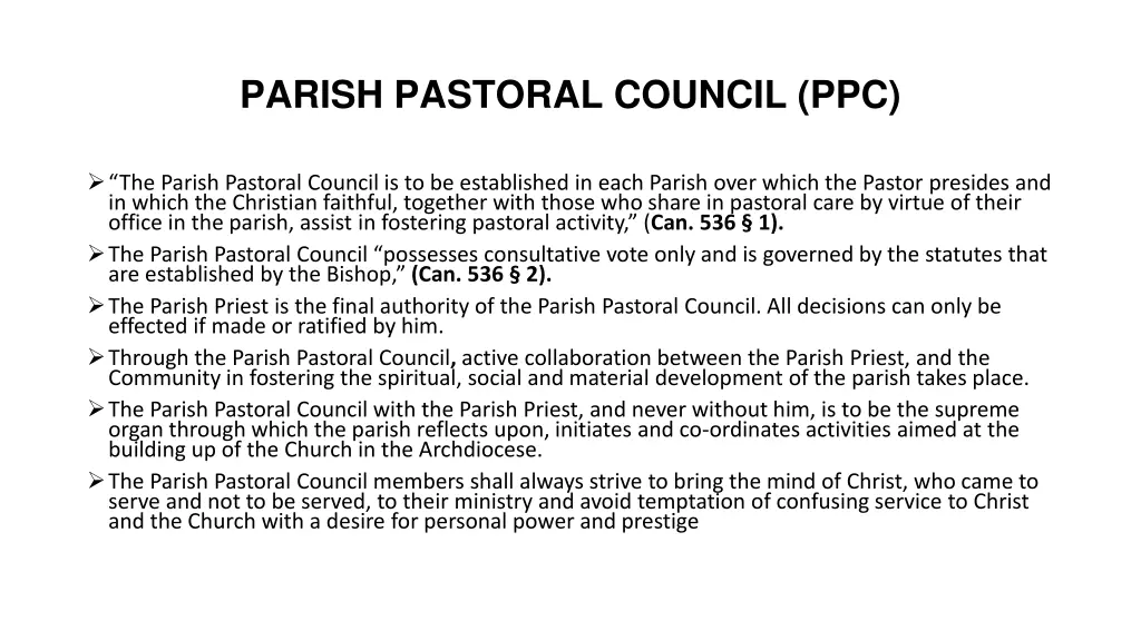 parish pastoral council ppc