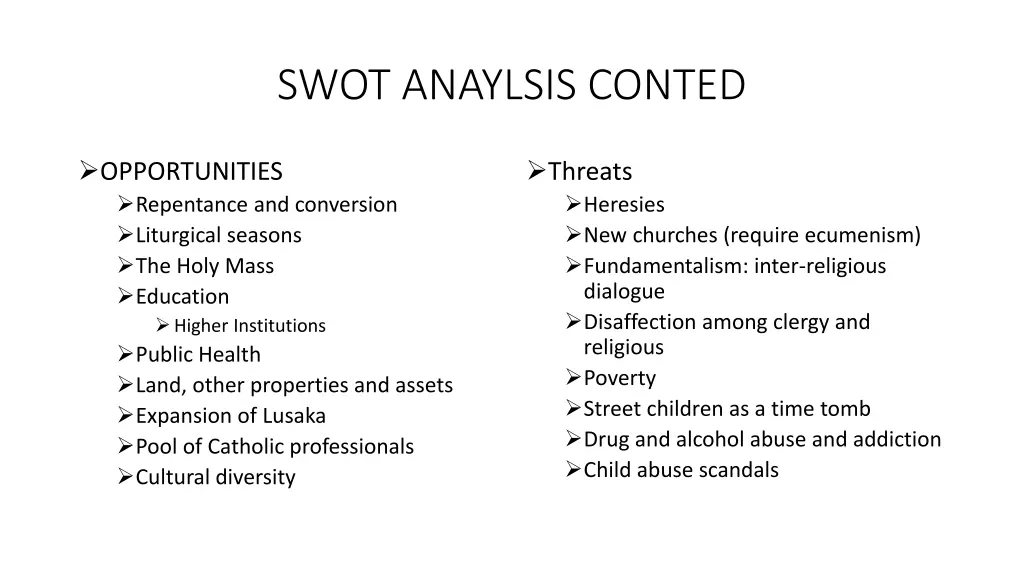 swot anaylsis conted
