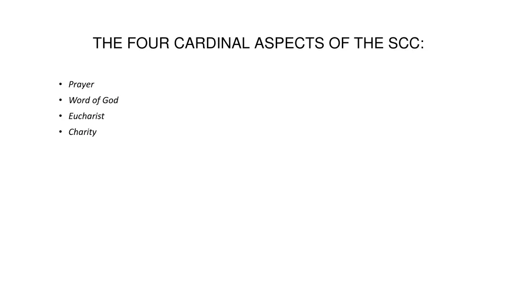 the four cardinal aspects of the scc