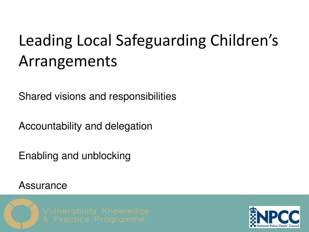 leading local safeguarding children s arrangements