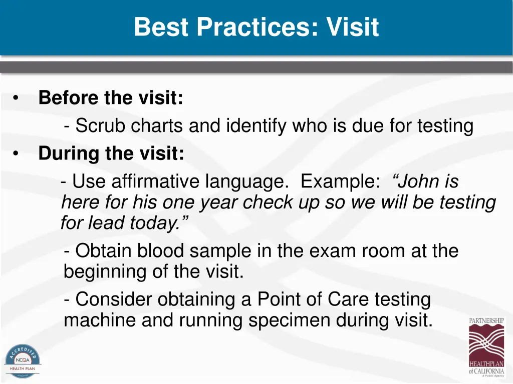 best practices visit