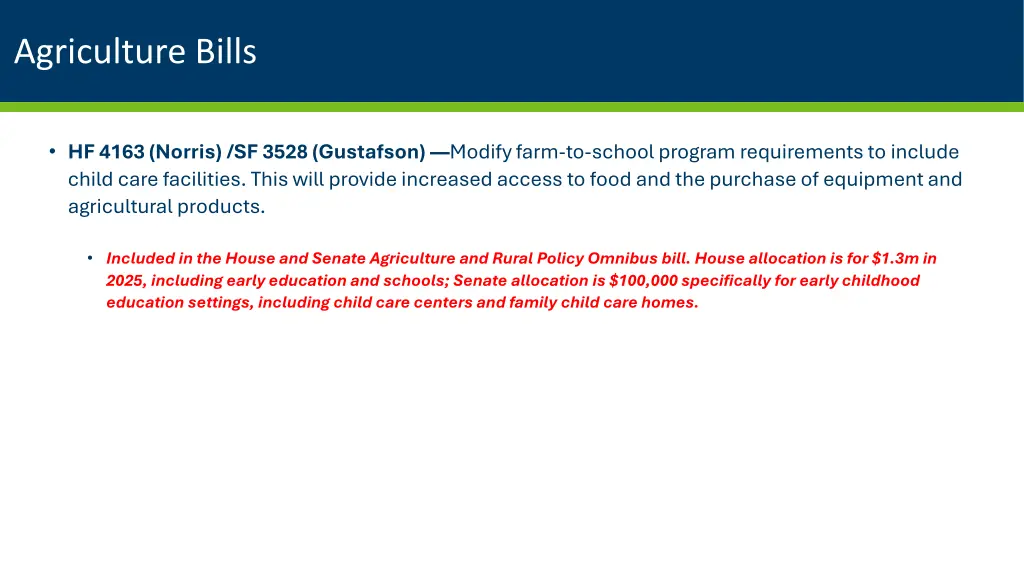 agriculture bills