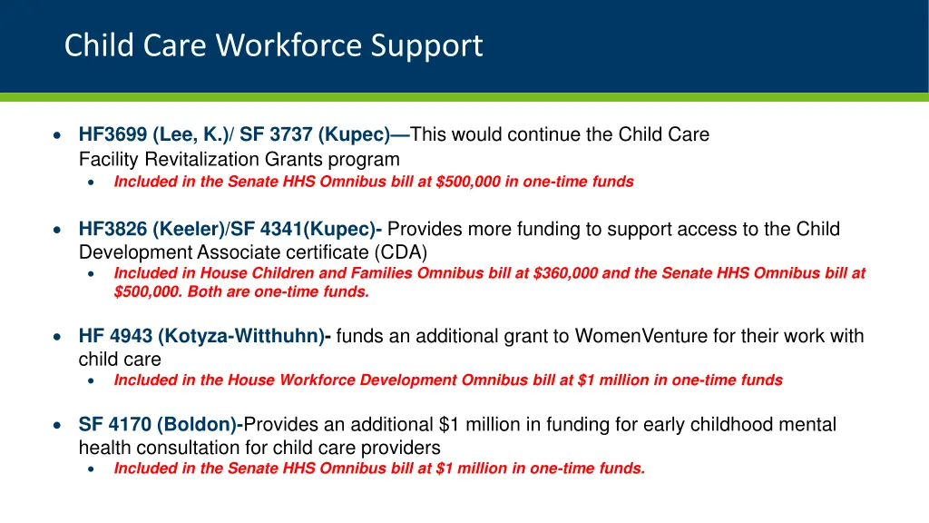 child care workforce support