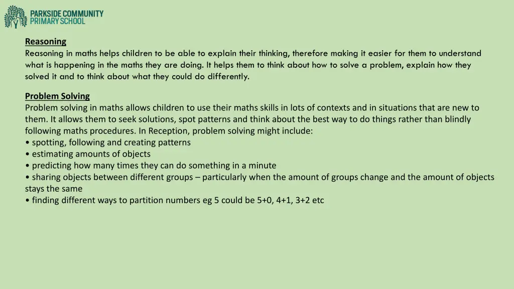 reasoning reasoning in maths helps children