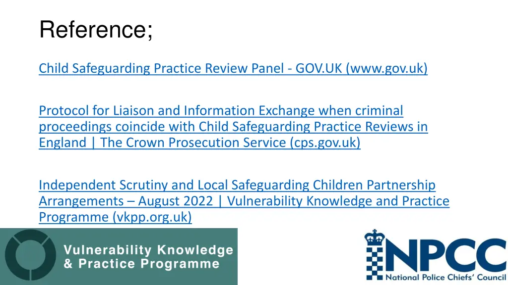 reference practice review panel gov uk www gov uk