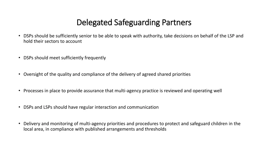 delegated safeguarding partners delegated