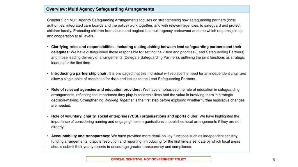 overview multi agency safeguarding arrangements