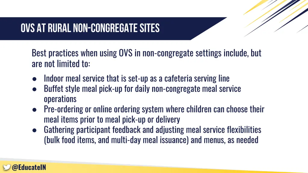 best practices when using ovs in non congregate