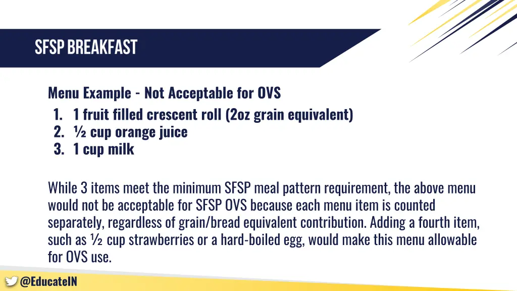 menu example not acceptable for ovs 1 1 fruit