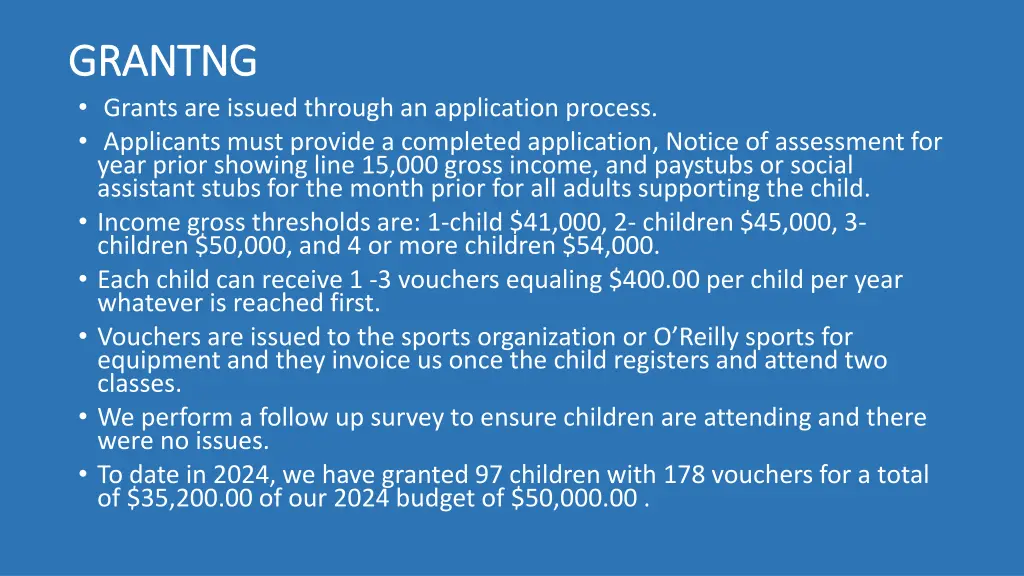 grantng grantng grants are issued through