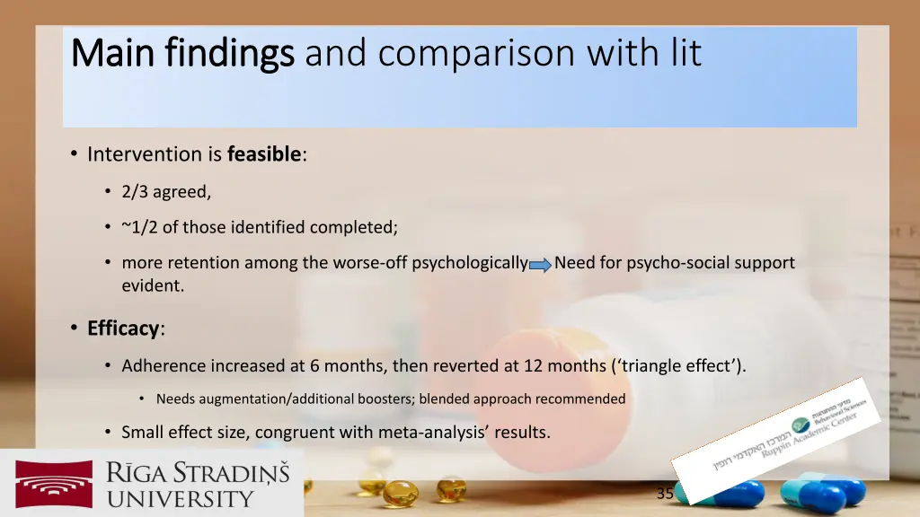 main findings main findings and comparison with