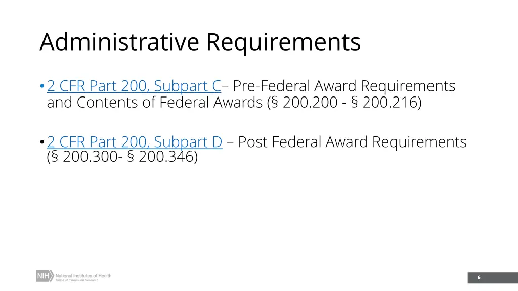 administrative requirements