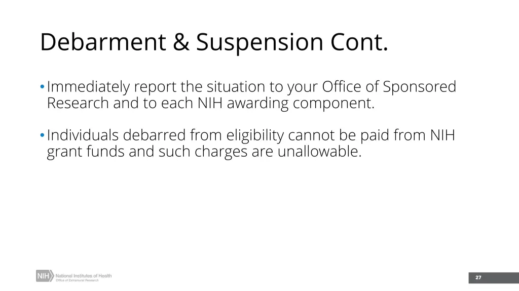 debarment suspension cont
