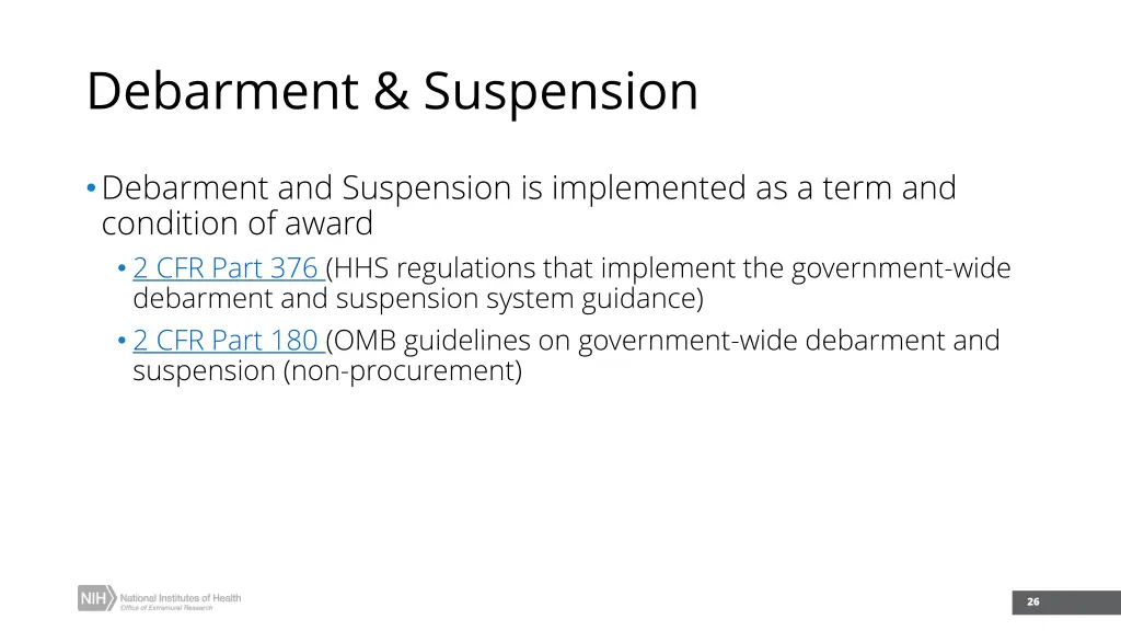 debarment suspension