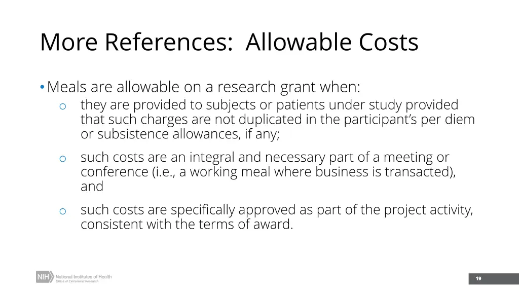 more references allowable costs